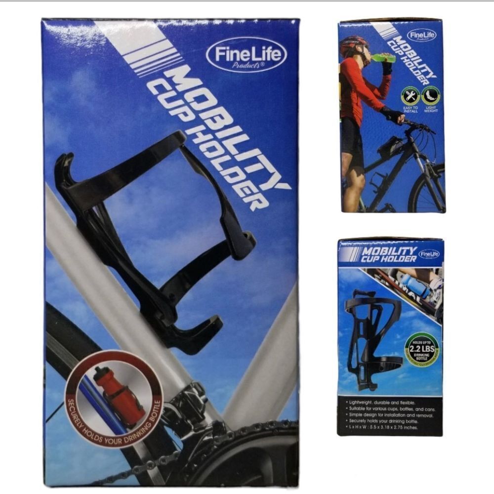 FineLife Mobility Bike Cup And Bottle Holder Portable‎ Drink Holder NWB
